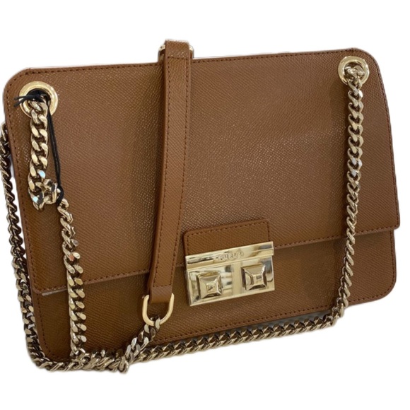 Furla Bella Medium Cognac Saffiano Leather Crossbody/Shoulder Bag Full Inclusion - Picture 3 of 6